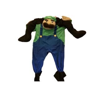 Adult Super Mario Bros Luigi Green Plumber Piggyback Halloween Costume Ride On